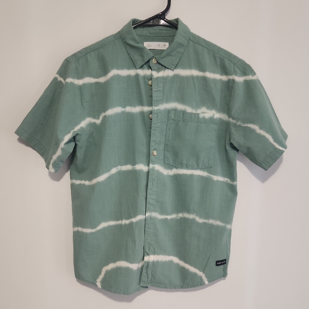 Green Tie-Dye Men's Shirt